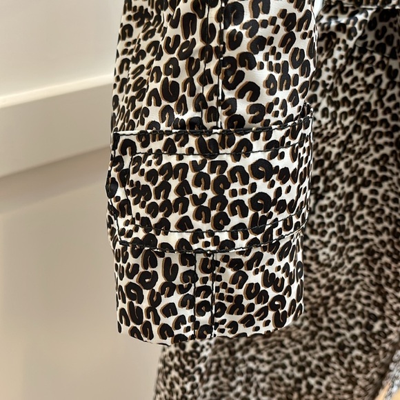 LOUIS VUITTON white black brown Leopard Trench Coat size 42 Medium - Picture 3 of 9